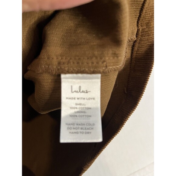 NWT Lulus Corduroy Midi Length Button Front Skirt Seasonal Feelings Brown Size S - Picture 6 of 13